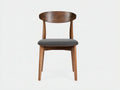 Chaise de salle à manger 48×52×79 cm - bois marron/gris - assise rembourrée et dossier courbé