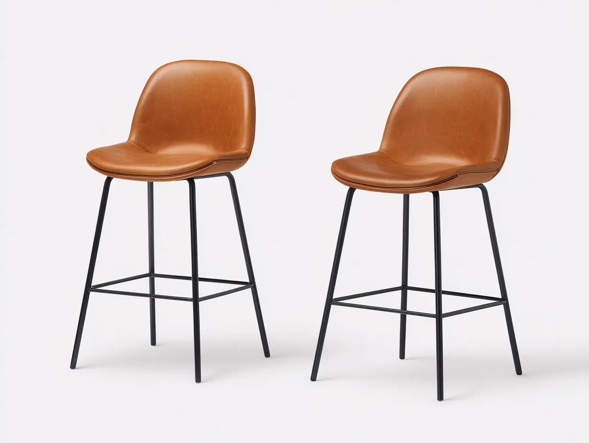 Tabourets de bar 47×50×98 cm - marron/noir - revêtement synthétique pour salle à manger