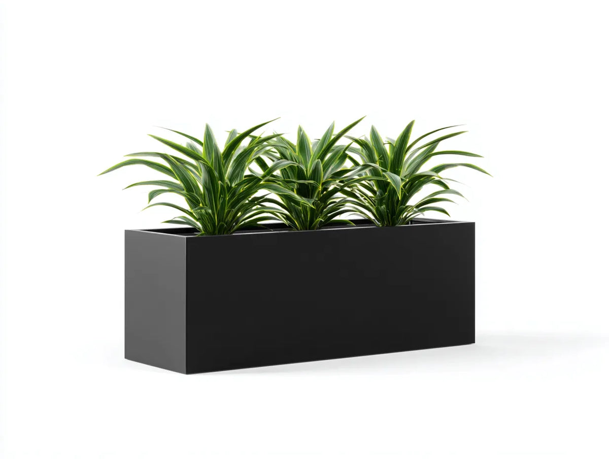 Pot à fleurs 100×35×45 cm – noir – jardinière rectangulaire pour balcon et terrasse