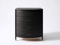 Commode de chambre en bois noir - 120x42x92 cm - style contemporain - rangement