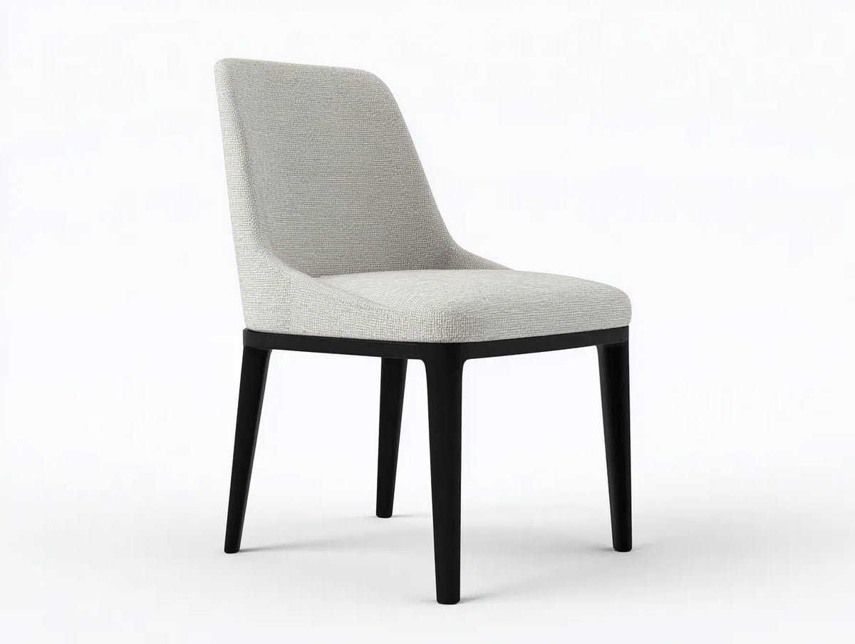 Chaise de salle à manger 52×58×84 cm - beige/noir - assise rembourrée contemporaine