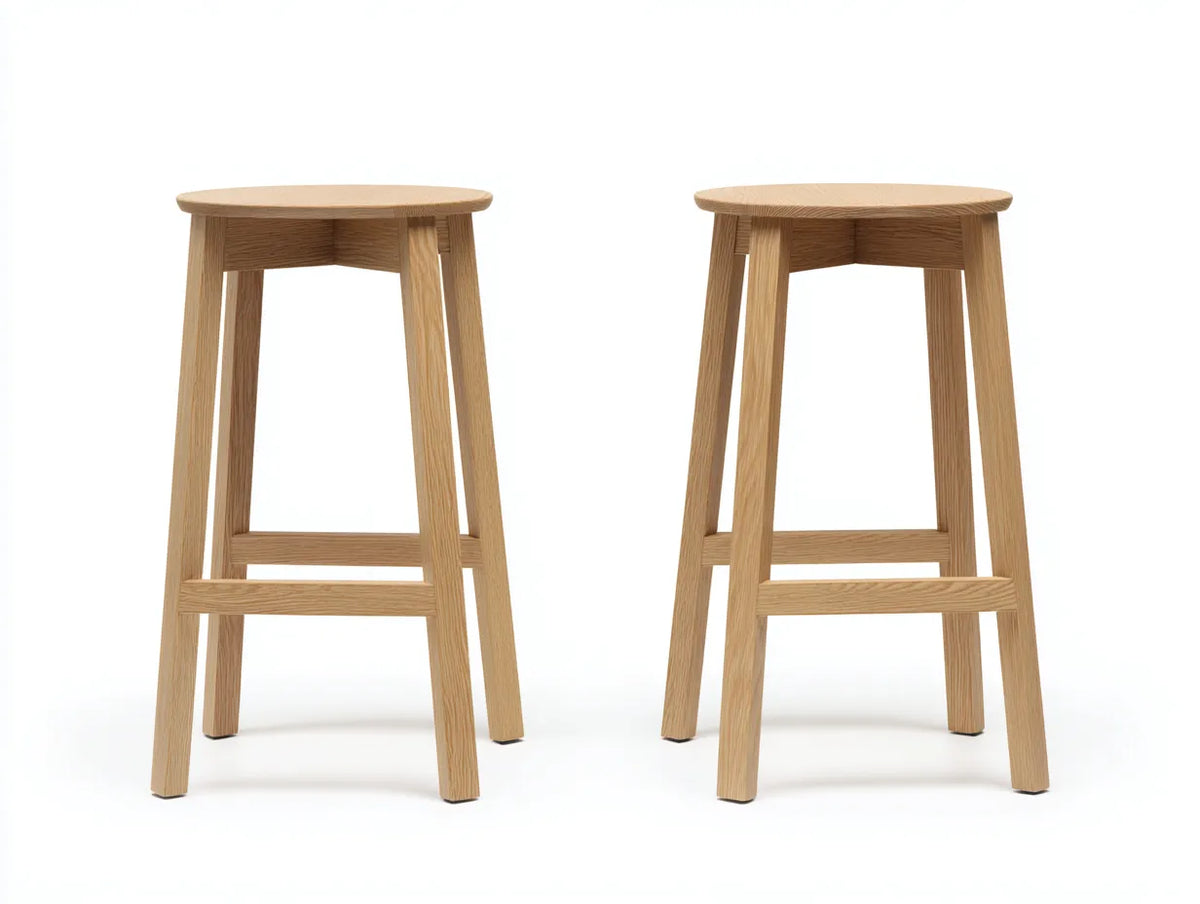 Tabouret de bar en bois clair - 45x50x105 cm - style naturel - salle à manger