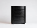 Commode haute en bois 76×45×108 cm – noir – rangement vertical pour chambre