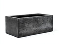 Pot à fleurs rectangulaire en béton gris foncé - 80×35×30 cm - pour terrasse - style moderne