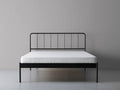 Lit double en métal 200x160x100 cm - noir - style contemporain pour chambre à coucher