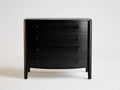Garde-robe basse en bois 92×47×90 cm - Noir - design galbé pour chambre