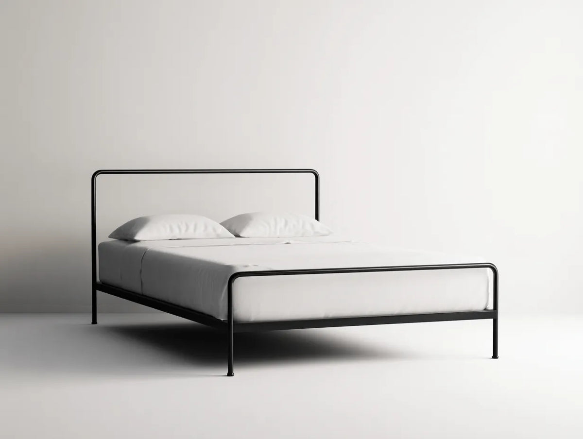 Lit 200×160×100 cm – métal noir – cadre minimaliste pour chambre à coucher