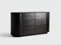 Commode de chambre en bois noir - 120x40x80 cm - rangement contemporain