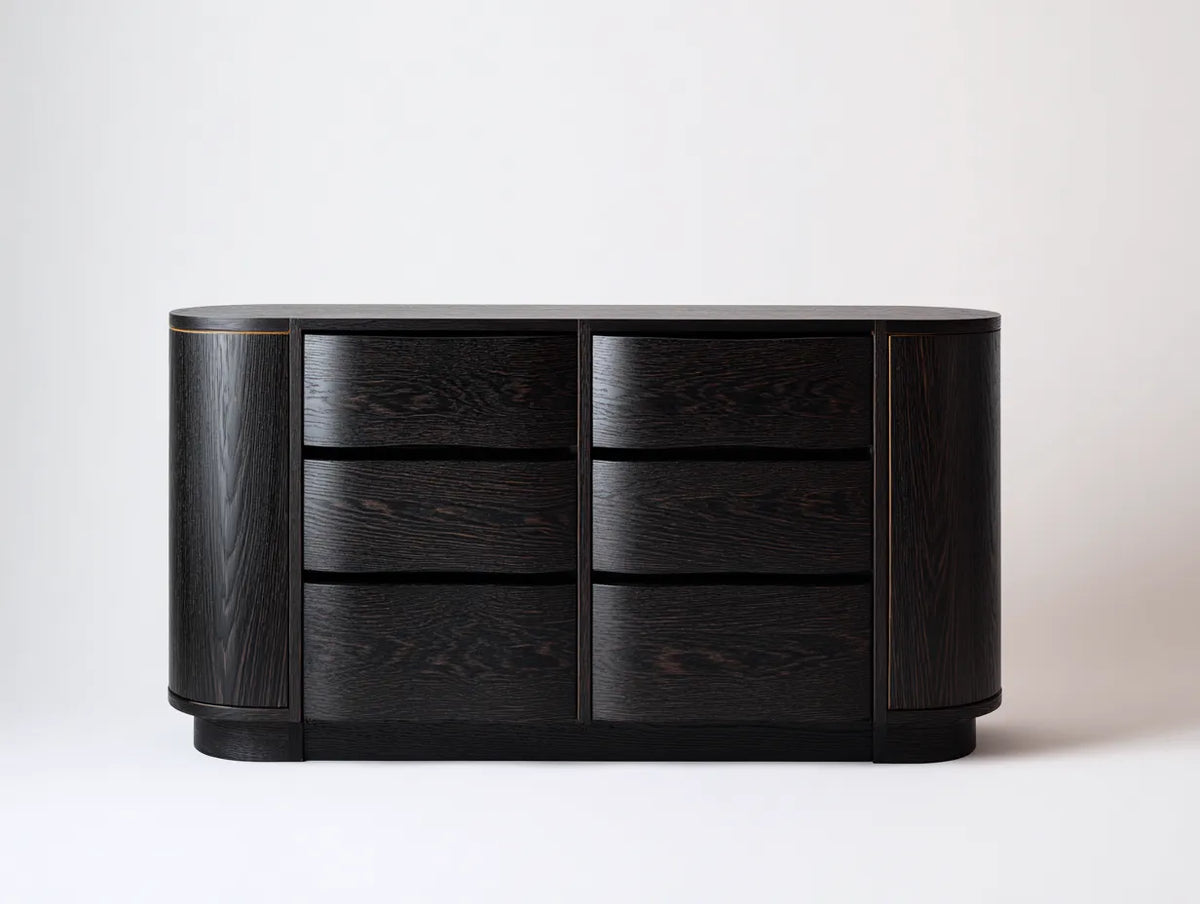 Commode de chambre à coucher 140×45×80 cm – noir – style contemporain avec rangement