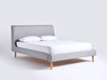 Lit double rembourré 210×170×105 cm - Gris clair/Marron - cadre moderne pour chambre
