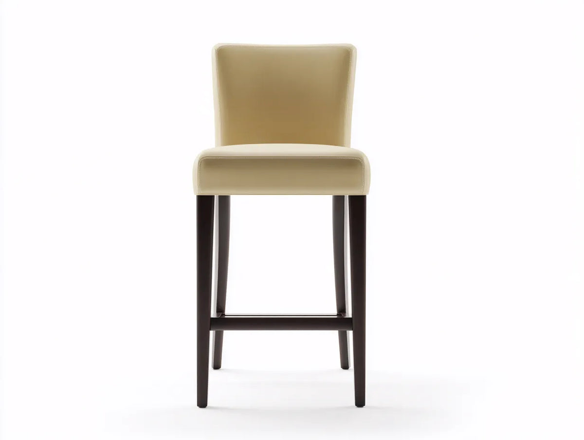 Tabouret de bar 48×52×98 cm – beige et noir – avec dossier pour salle à manger