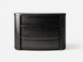 Commode de rangement en bois 110×46×82 cm – noir – façade courbe pour chambre